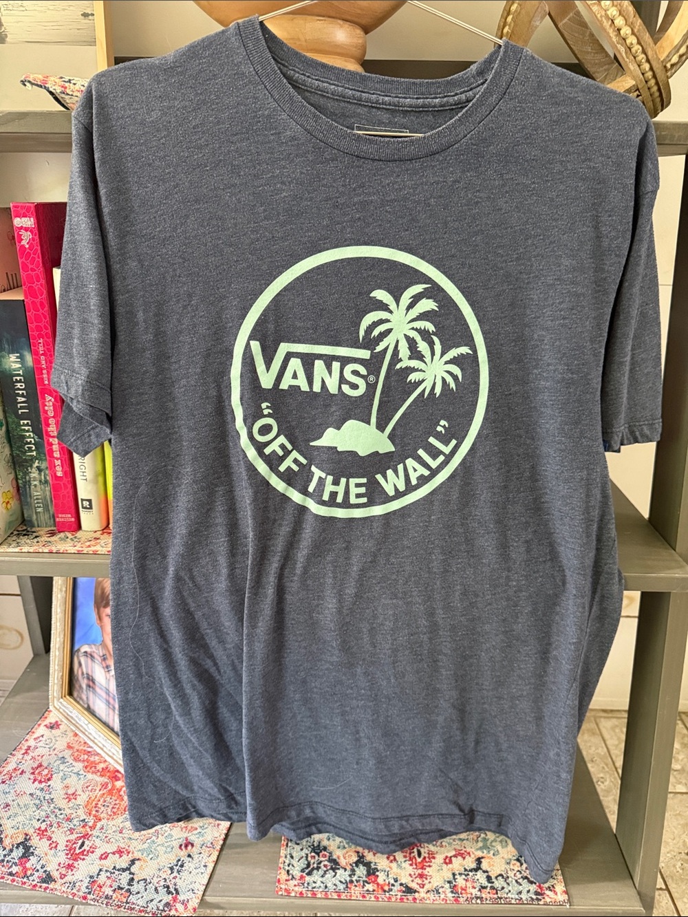 Vans Navy T‑Shirt with Mint Palm Logo